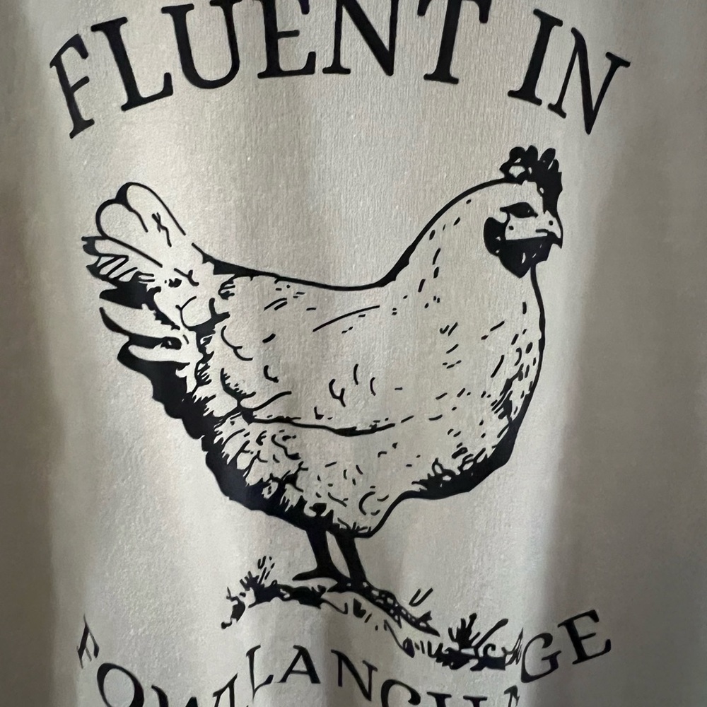 Fluent in Fowl Language Cream Sweatshirt medium - Picture 2 of 3